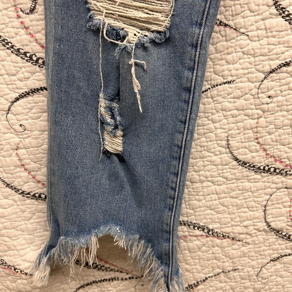 FRAME Jeans Le Nouveau Straight Raw Edge Distressed Cropped Size 30 - Picture 8 of 11